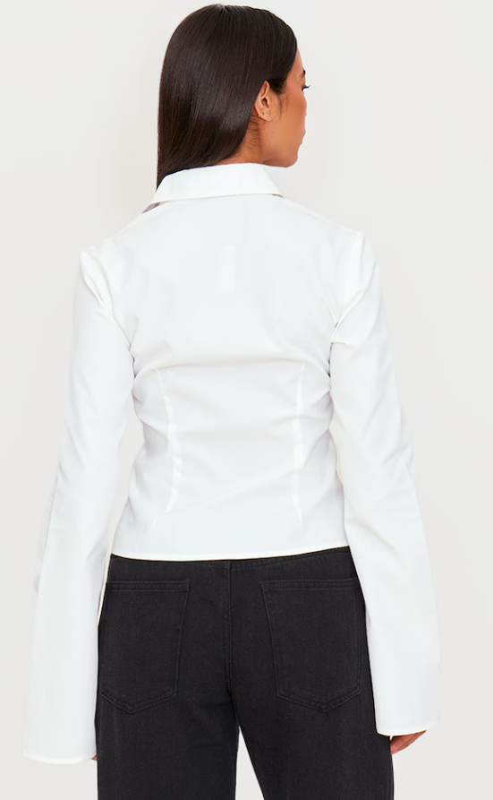 Chami White Seam Detail Fitted Shirt