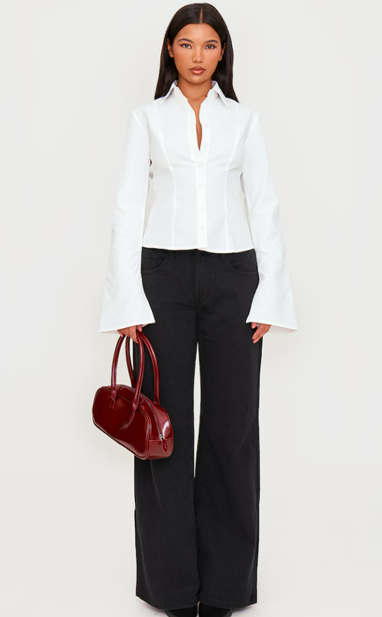 Chami White Seam Detail Fitted Shirt