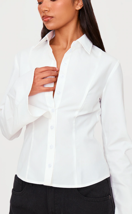 Chami White Seam Detail Fitted Shirt